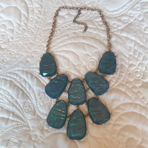 Fabulous Blue Opalescent Statement Neck